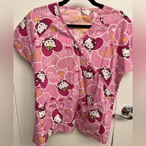 Nurse Scrub Top - Hello Kitty